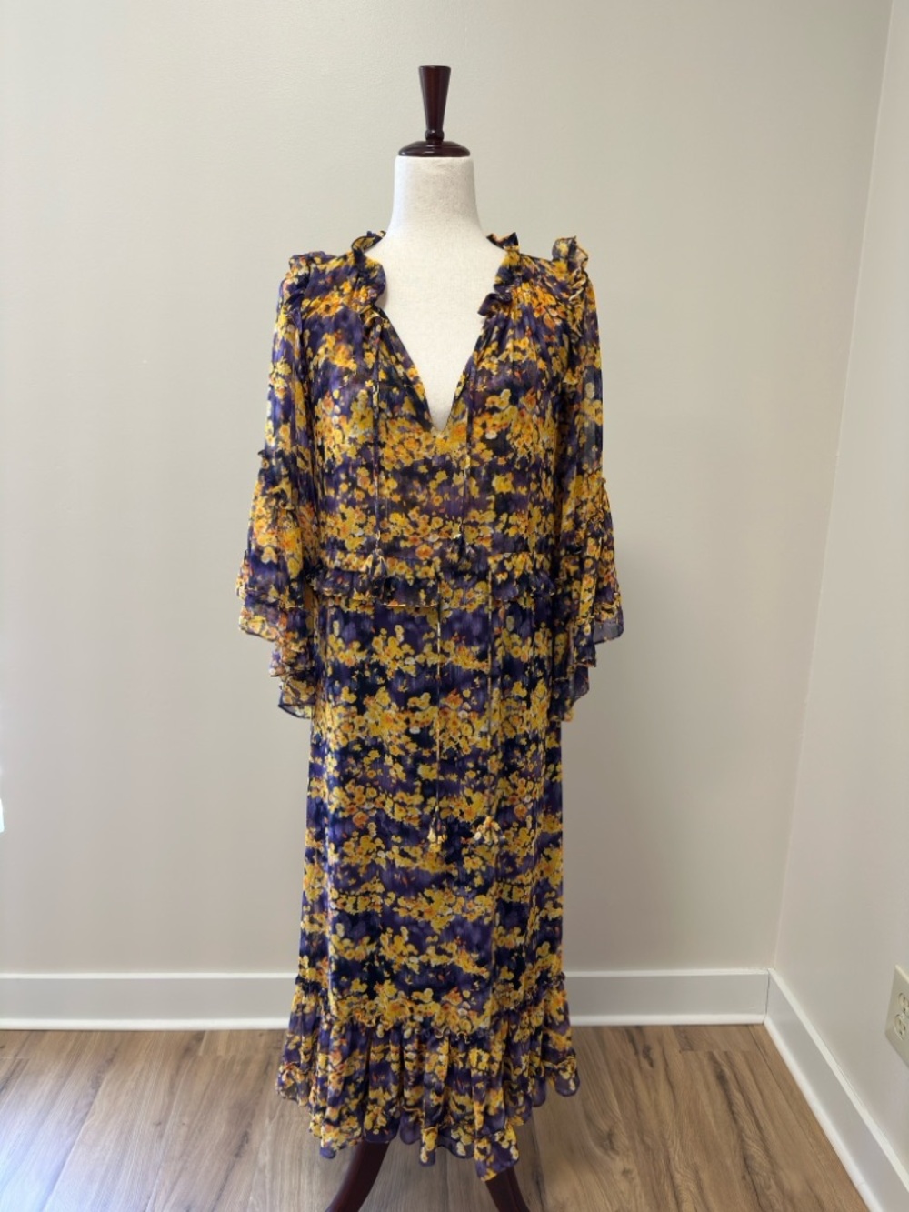 Yanira Purple and Yellow Dress by Misa Los Angeles | Size XS